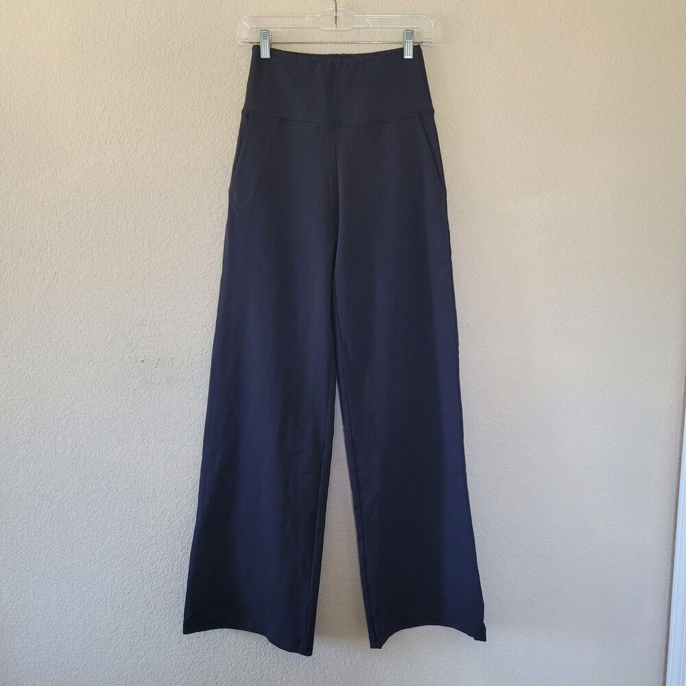 Kiragrace Womens Wide Leg Pants Size Small Black Ponte Classic High Waist Yoga